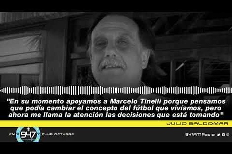 Julio Baldomar: "En su momento apoyamos  a Tinelli porque pensamos que podía cambiar el fútbol"