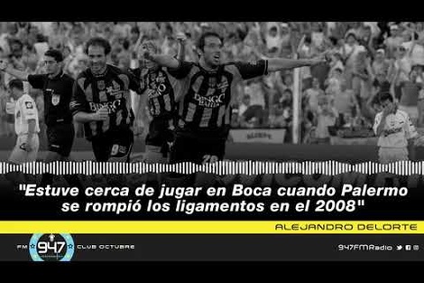 Alejandro Delorte: "Estuve cerca de jugar en Boca cuando Palermo se rompió los ligamentos en el 2008"