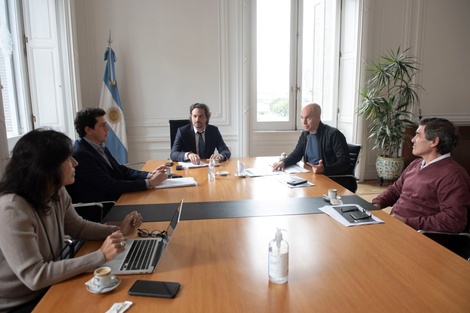 De izquierda a derecha: Vilma Ibarra, Eduardo "Wado" de Pedro, Santiago Cafiero, Horacio Rodríguez Larreta y Fernán Quirós.