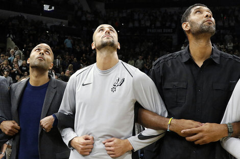 Ginóbili y Duncan hace algunos años en San Antonio Spurs.