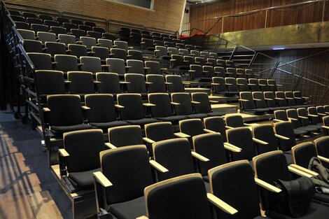 La sala vacía, imagen generalizada. Los docentes se nuclearon en una organización, Profesorxs Independientes de Teatro. 