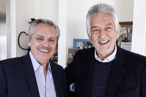 Alberto Fernández y Alberto Rodríguez Saá en las oficinas porteñas del primero, en San Telmo. 