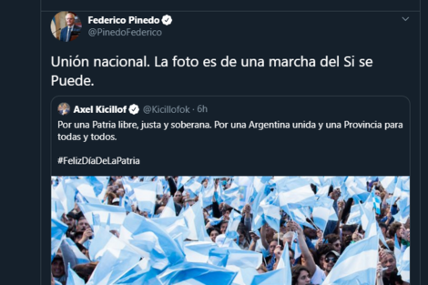 A Pinedo le salió mal su chicana en Twitter a Kicillof  