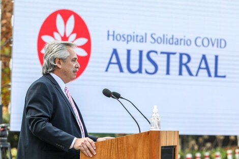 Alberto Fernández inauguró un hospital para pacientes con coronavirus sin cobertura médica