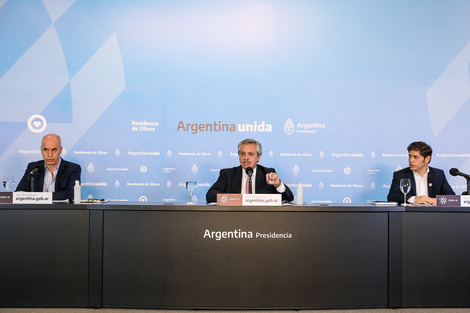 Alberto Fernández volvió a compartir escena con Rodríguez Larreta y Kicillof.