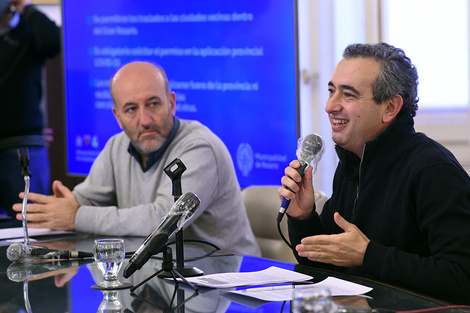 El intendente Pablo Javkin y el secretario de Salud Leonardo Caruana. (Fuente: Prensa Municipalidad de Rosario)