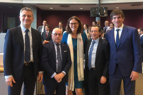 Etchevehere, Faurie, Sica y Reyser, con la europea Cecilia Malmström