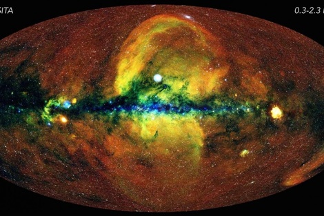 Imagen del cielo completo visto en rayos X por el telescopio espacial eRosita.