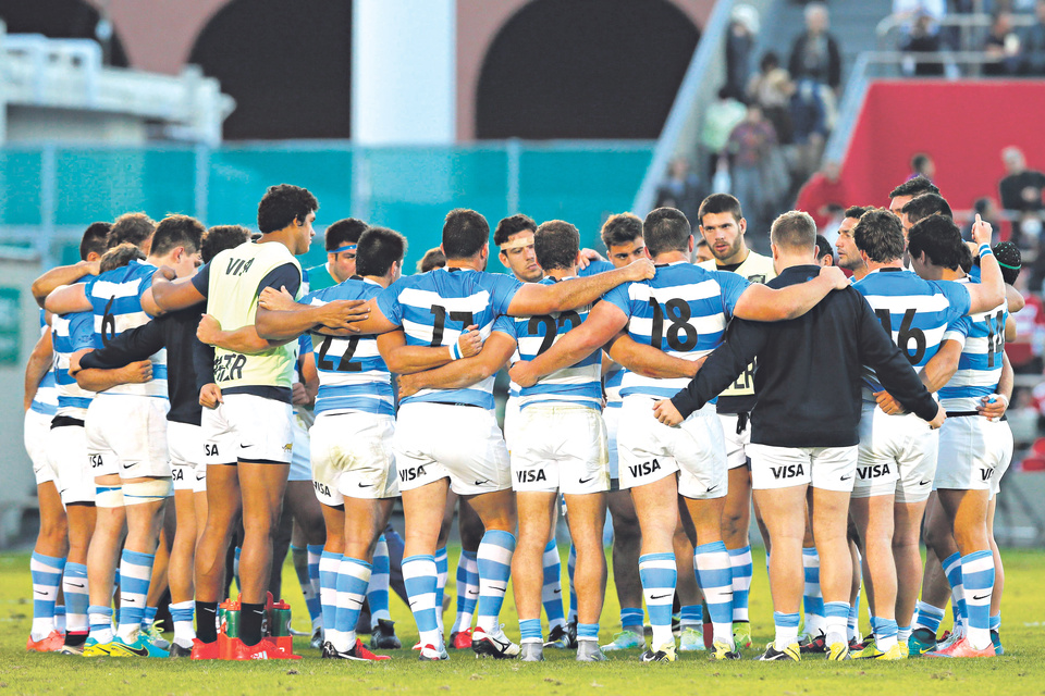 Los Pumas se entrenaron ayer en Cardiff. Después de Gales vendrán Escocia e Inglaterra. (Fuente: AFP)