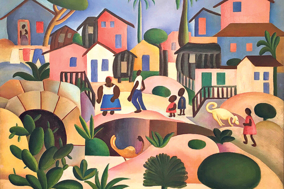 “Morro da favela” (64,5 x 76 cm), óleo de Tarsila do Amaral.