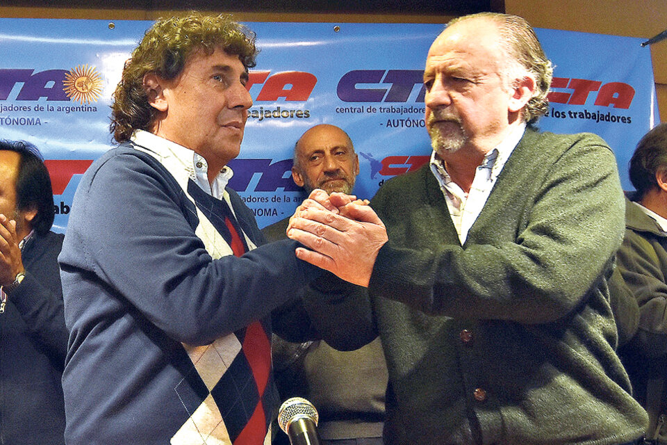 Hugo Yasky y Pablo Micheli encabezan los dos sectores de la CTA. (Fuente: DyN)