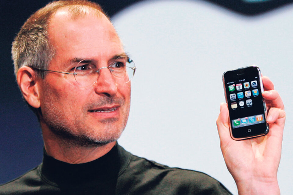 Steve Jobs en el acto de presentación del iPhone.