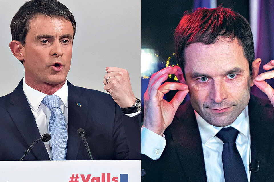 Valls y Hamon personifican dos caras opuestas del Partido Socialista francés.  (Fuente: AFP)