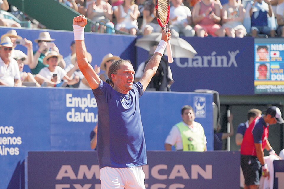 Dolgopolov festeja en el Buenos Aires Lawn Tennis. El ucraniano fue un justo ganador. (Fuente: Alejandro Leiva)