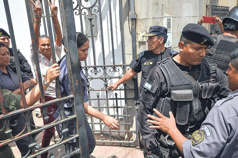 Milagro Sala ayer en la cárcel del Alto Comedero, donde está detenida desde fines del año pasado. 