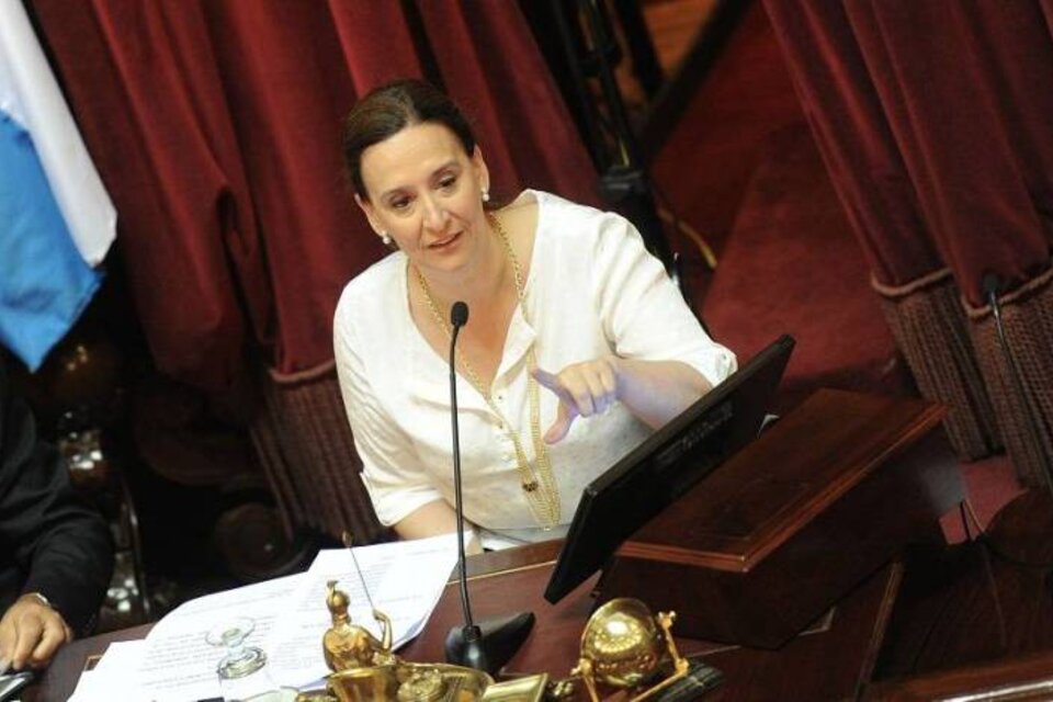 Michetti al frente de una sesión del Senado, que debe tratar la ley sobre el aborto. (Fuente: Télam)