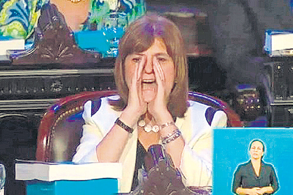 Patricia Bullrich gritándole a CFK en la Asamblea Legislativa de 2015. (Fuente: Captura Video)