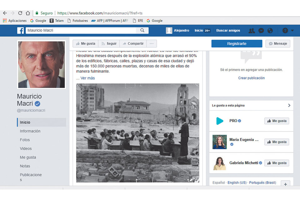 Mauricio Macri publicó la foto en las redes sociales y redobló su estrategia de estigmatización de los docentes.