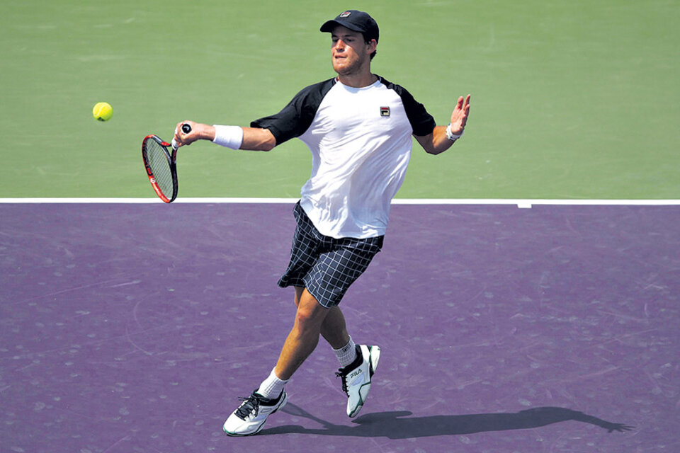Diego Schwartzman, ayer en el Masters 1000 de Miami. (Fuente: AFP)