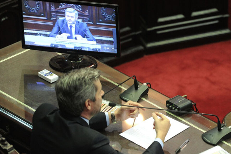 Marcos Peña,  en la Cámara de Diputados. (Fuente: Télam)