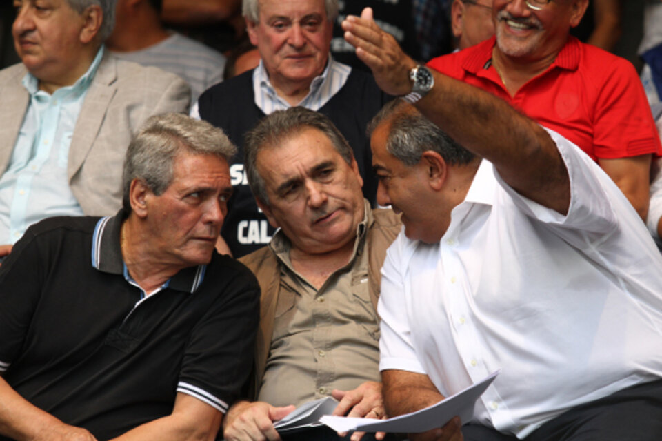 Acuña, Schmid y Daer, los integrantes del triunvirato de la CGT. (Fuente: Leandro Teysseire)