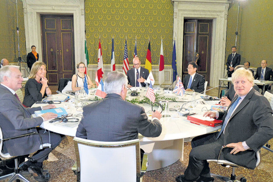Los ministros del G-7 mantendrán hoy una segunda sesión de trabajo en torno al tema Siria, entre otros. (Fuente: EFE)