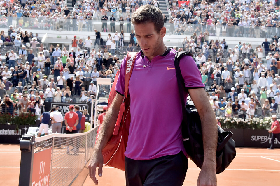 Del Potro perdió con Djokovic y se despidió del Masters 1000 de Roma. (Fuente: AFP)
