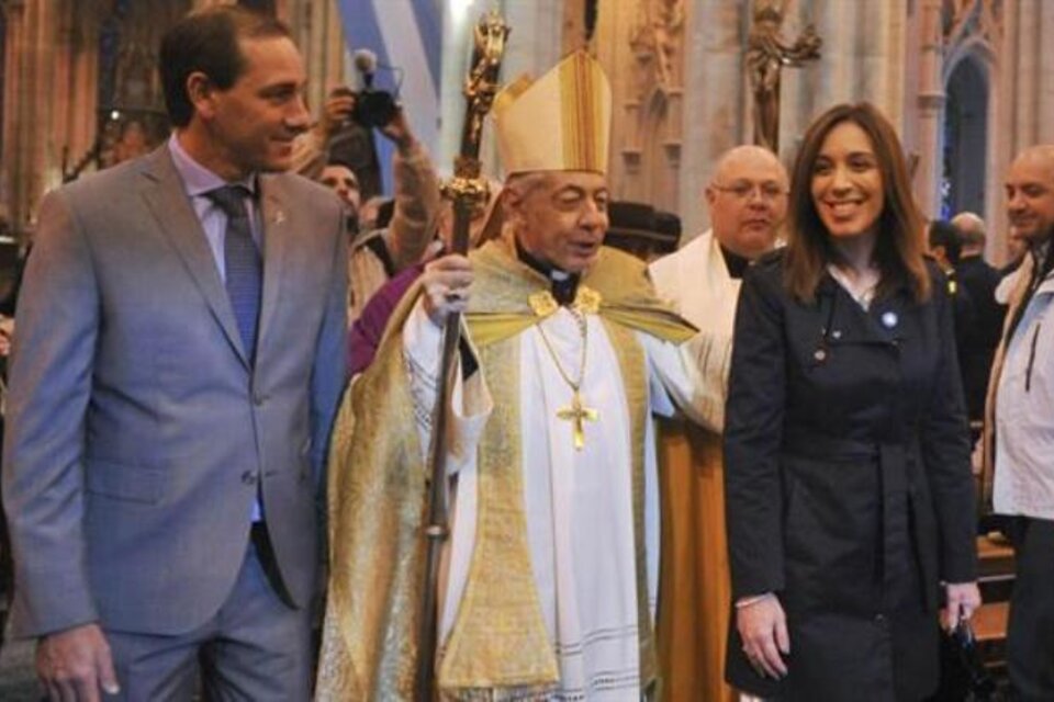 Vidal acompaña a Aguer en la Catedral de La Plata, tras el Te Deum. (Fuente: Prensa Provincia de Buenos Aires)
