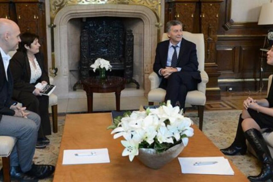 Macri recibió a Ocaña junto a Rodríguez Larreta y Vidal. (Fuente: Presidencia de la Nación)