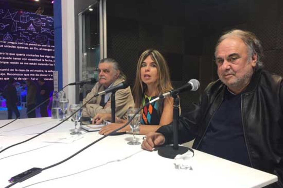 Horacio González y Jorge Alemán, en la charla coordinada por la periodista Nora Veiras.