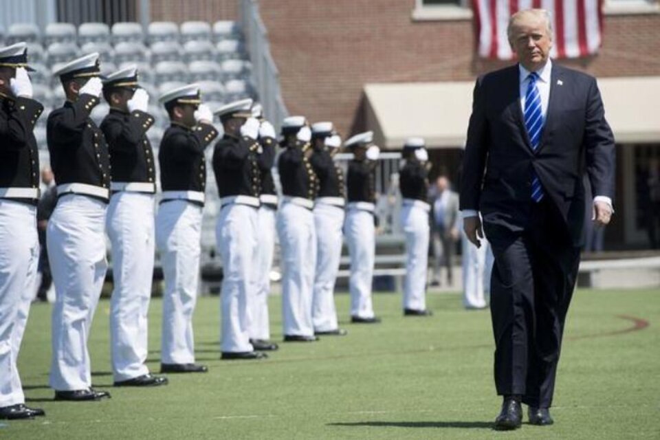 Trump, en Connecticut, donde se manifestó como si fuese un mártir. (Fuente: AFP)