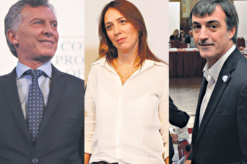 El presidente Mauricio Macri, la gobernadora bonaerense María Eugenia Vidal y el ministro de Educación nacional Esteban Bullrich. (Fuente: DyN)