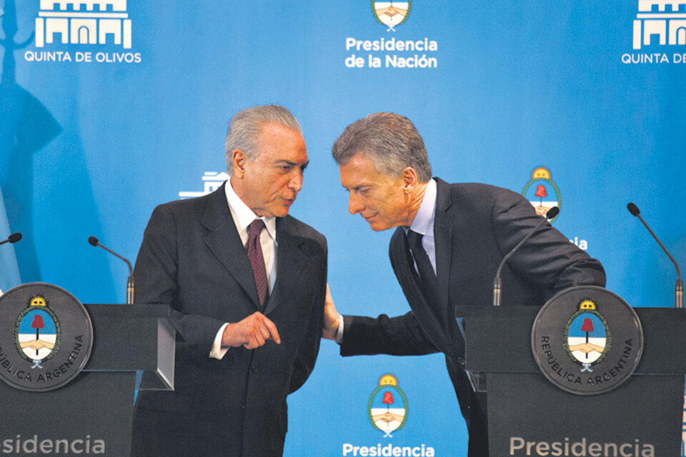 Macri fue uno de los primeros en reconocer al gobierno de Temer tras el golpe a Dilma Rousseff. (Fuente: Joaquín Salguero)