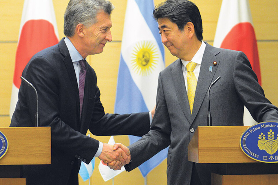 El presidente Mauricio Macri y el primer ministro Shinzo Abe hicieron una declaración conjunta. (Fuente: DyN)
