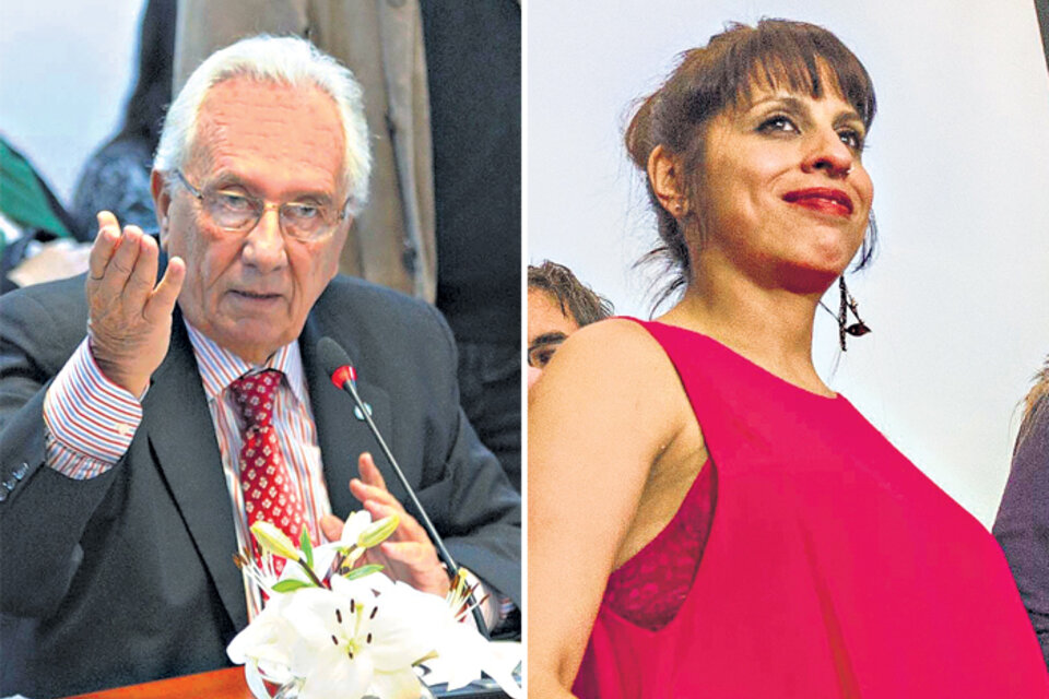 El jefe del bloque del FpV-PJ, Héctor Recalde, y Victoria Donda, de Libres del Sur.