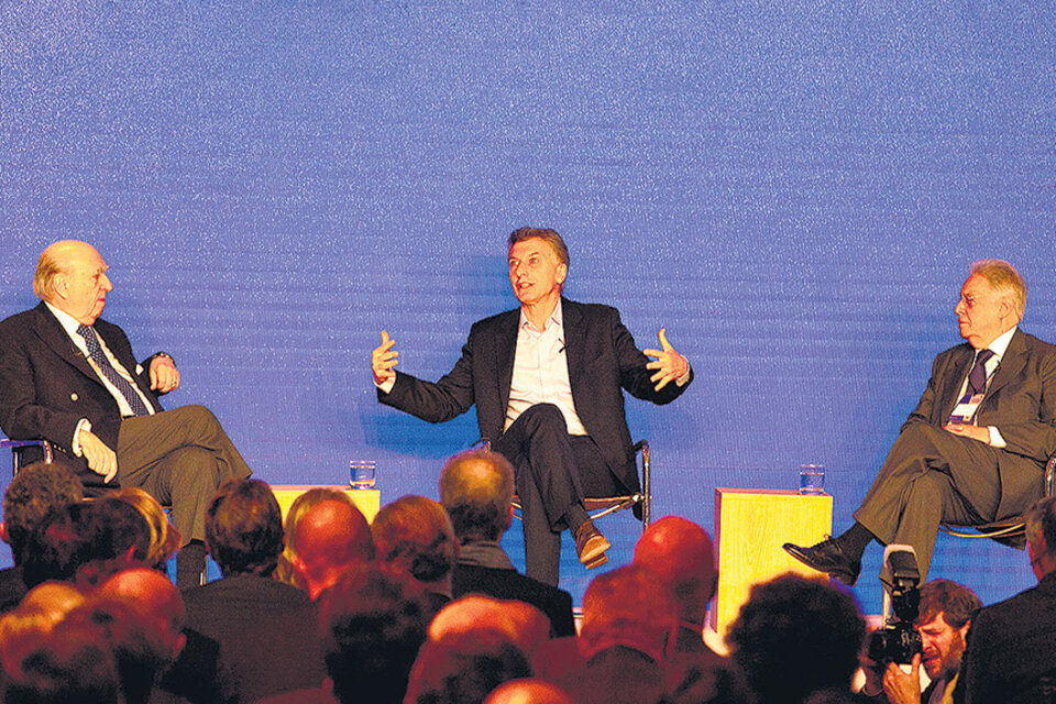 Macri en la cumbre de la Fundación Círculo Montevideo, que se realizó ayer en el Hotel Sheraton. (Fuente: DyN)