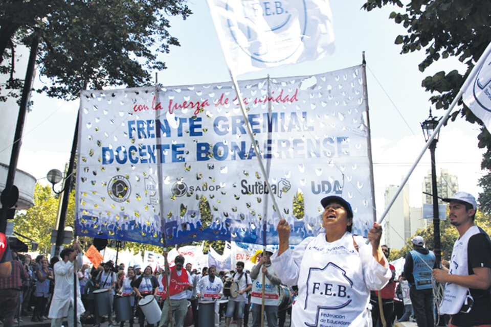 El Frente de Unidad Gremial hará una clase pública hoy en La Plata. (Fuente: Bernardino Avila)