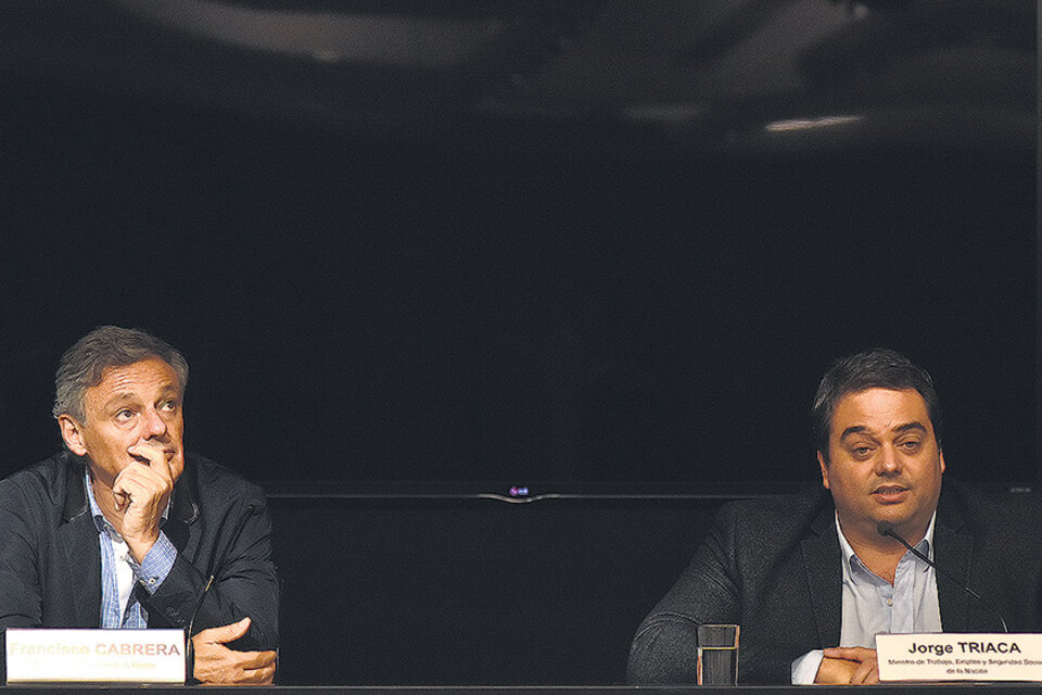 Francisco Cabrera, ministro de la Producción, fue el encargado de defender el proyecto, junto a Jorge Triaca (Trabajo). (Fuente: DyN)