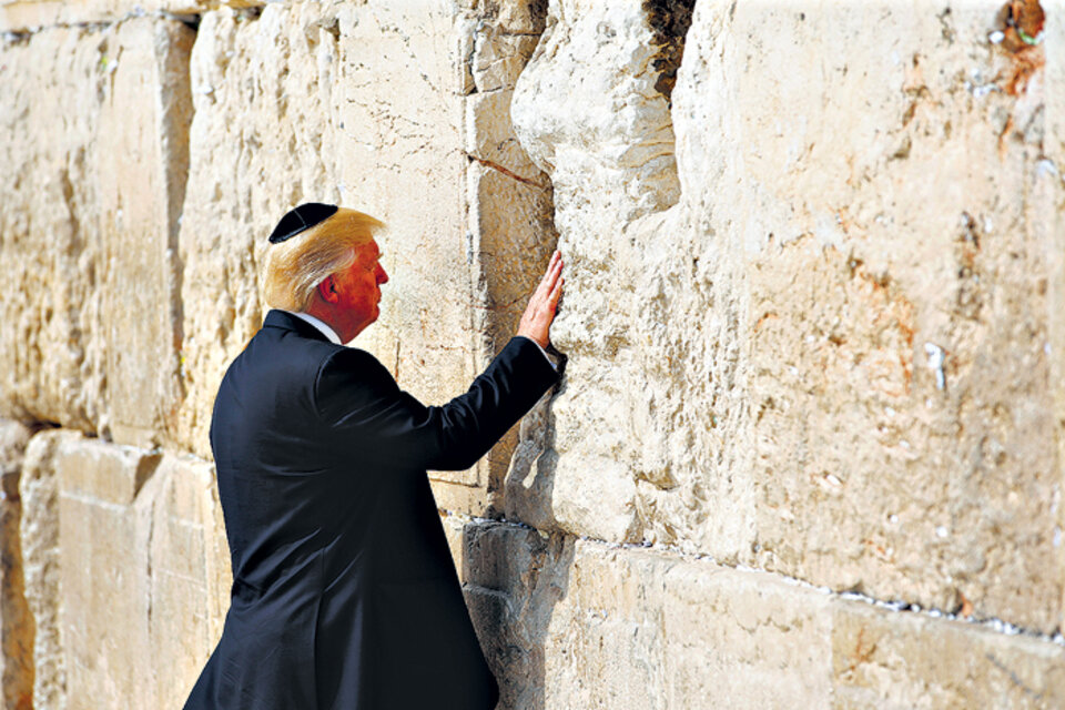 Trump visitó el Muro de los Lamentos