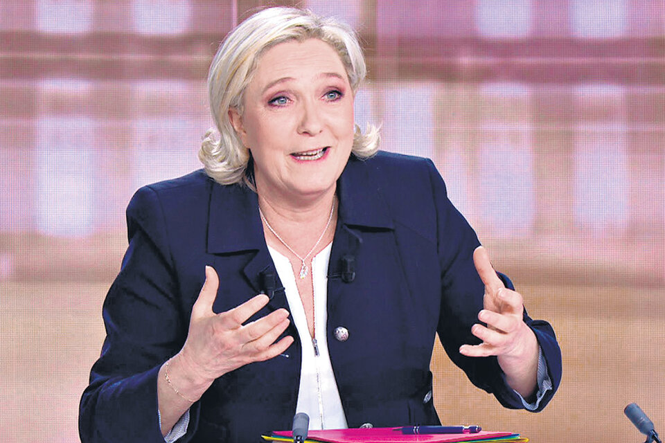 La candidata frentista insinuó que Macron evadía impuestos mediante los circuitos offshore. (Fuente: AFP)