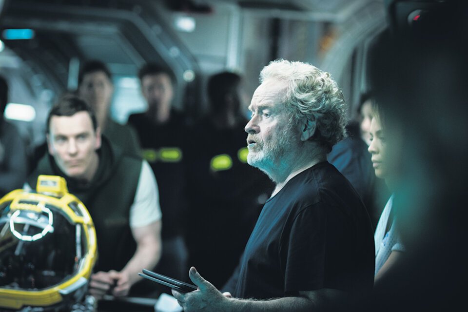 Ridley Scott filmando su nueva Alien.