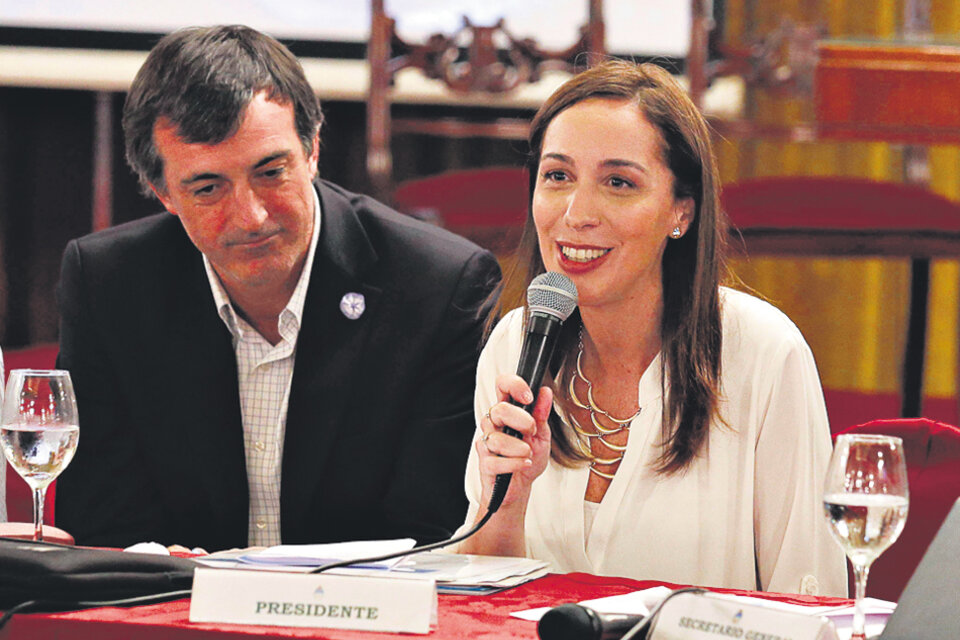 María Eugenia Vidal junto al ministro de Educación, Esteban Bullrich. (Fuente: DyN)