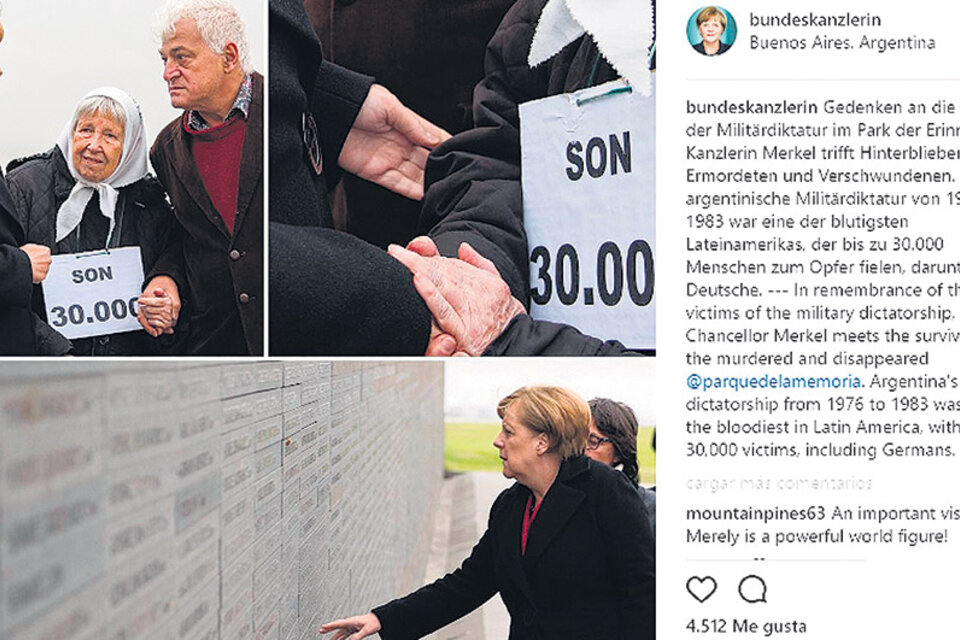 En Instagram, Merkel consignó también que la dictadura fue “de las más sangrientas” de la región.