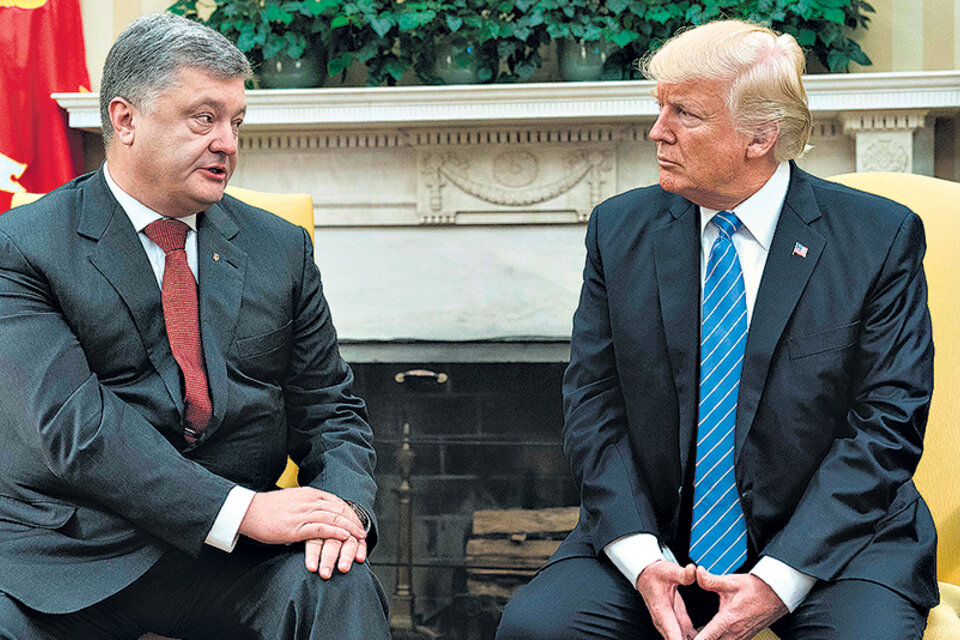 Trump recibió a su par ucraniano Poroshenko con el anuncio de nuevas sanciones a Rusia. (Fuente: AFP)