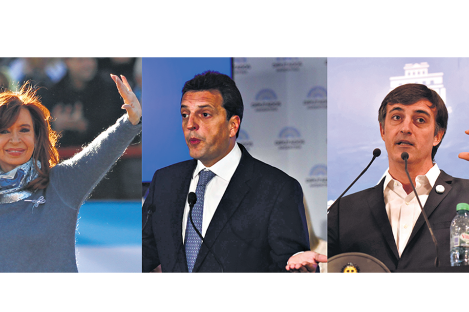 Cristina Kirchner, Sergio Massa y Esteban Bullrich, en las listas de candidatos que competirán en la provincia de Buenos Aires. (Fuente: DyN)
