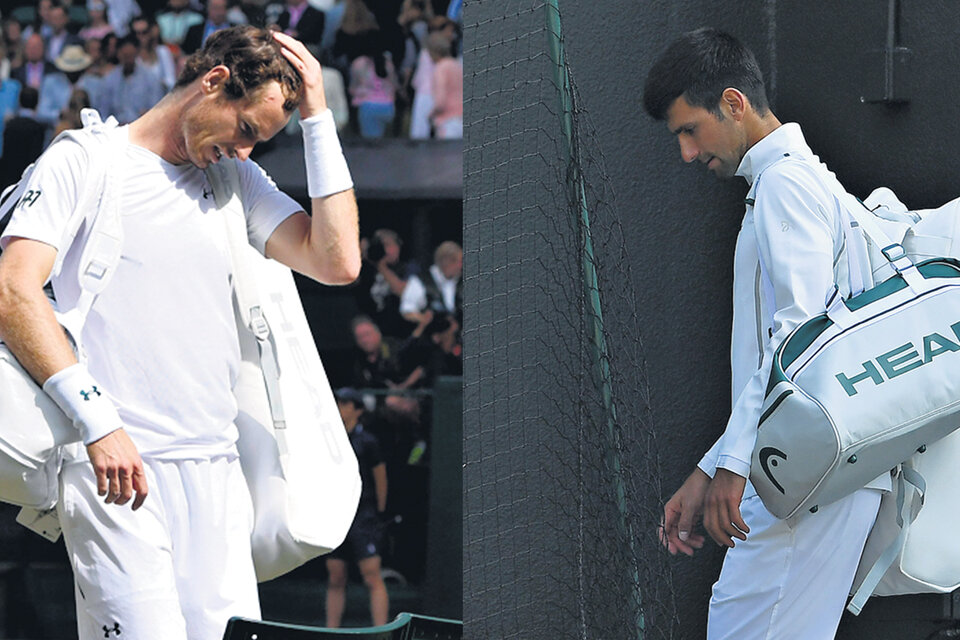Andy Murray y Novak Djokovic, eliminados ayer en Wimbledon.