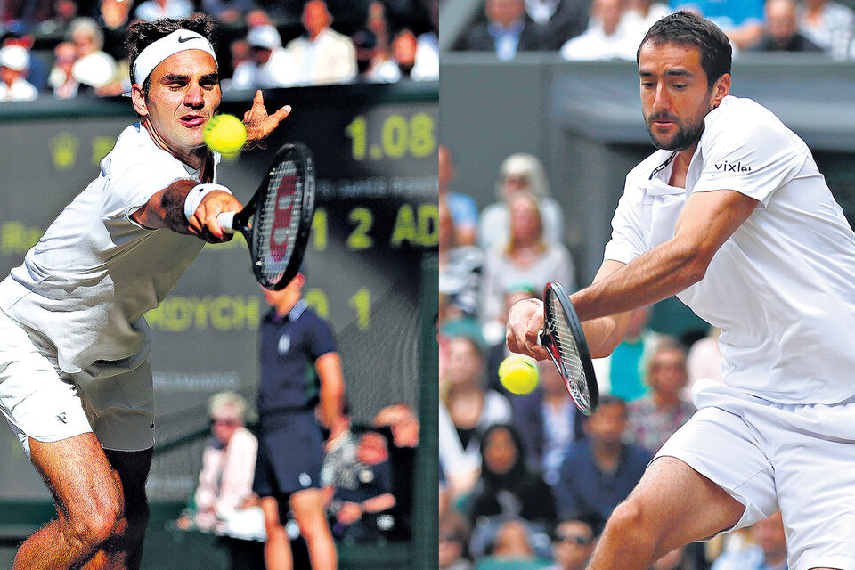 Roger Federer y Marin Cilic hoy disputarán la final de Wimbledon.