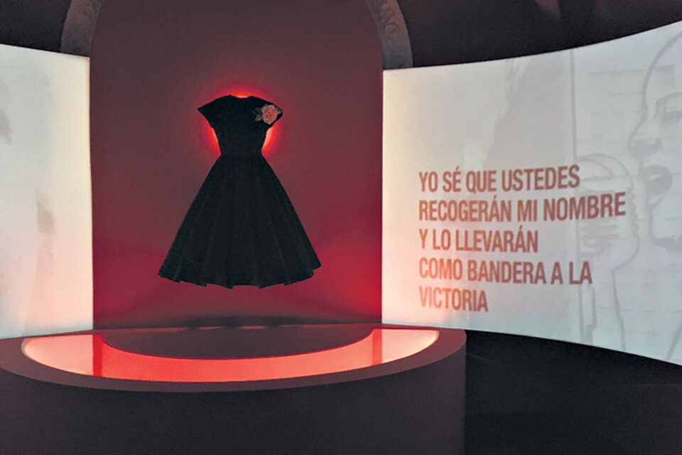 Detalle de la última sala, que trata el tema de la “inmortalidad” de la figura de Eva Perón.