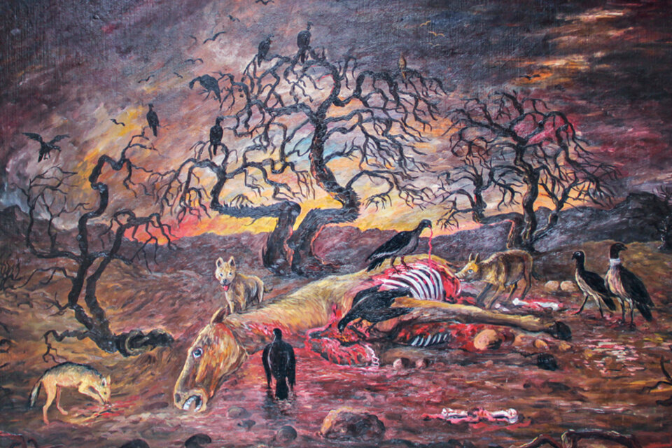 Morir para dar vida óleo sobre madera, 1965 (Fuente: Josefina Carón, Guillermo, Francisco Frontalini)