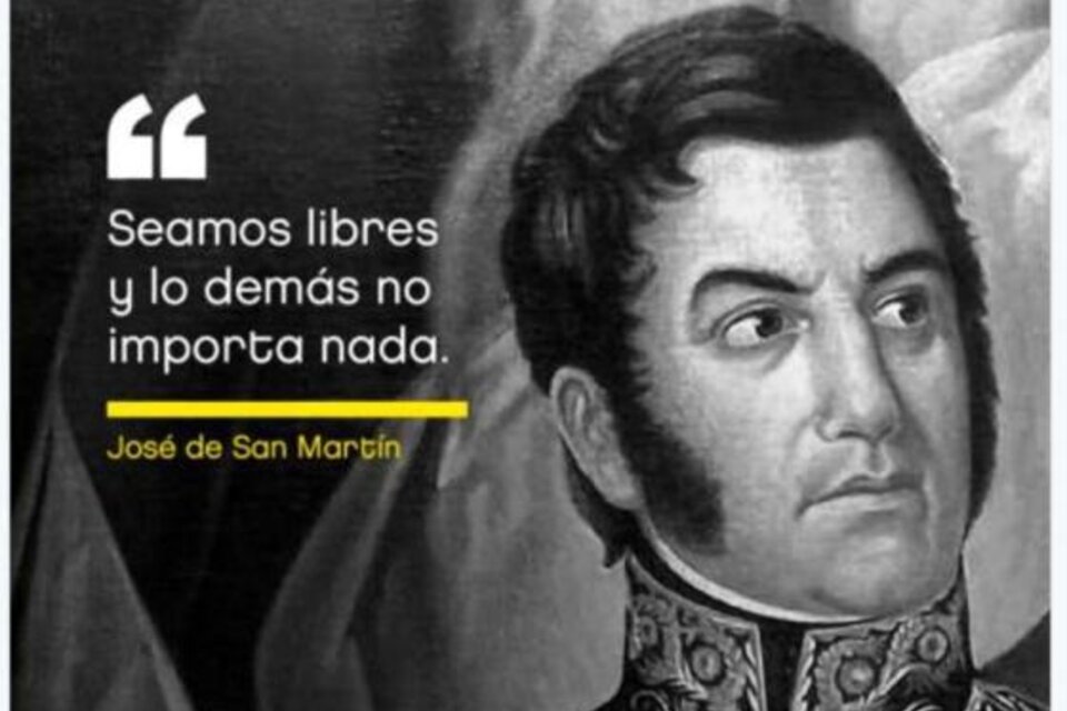 Una curiosa manera de referirse a San Martín: emprendedor. (Fuente: Cuenta oficial de Twitter del Ministerio de Modernización de la Ciudad.)
